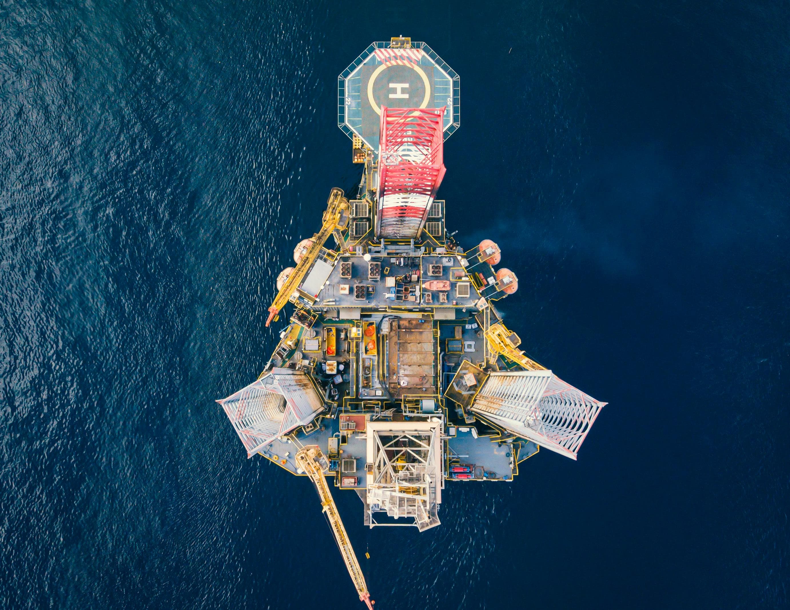 Offshore platform aerial view